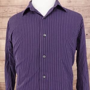 APT 9 PURPLE STRIPED LONG SLEEVE BUTTON DOWN SHIRT MENS SIZE XL